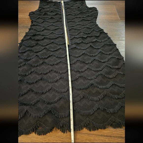 Guess Lace Fringe Black Bodycon Dress - Size 6 - Picture 13 of 16